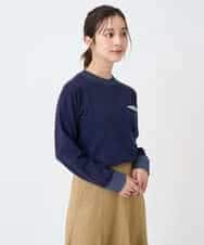 NHFCF62200 GIANNI LO GIUDICE(小さいサイズ)(メゾン ドゥ サンク) 配色デザインポケットニット ネイビー