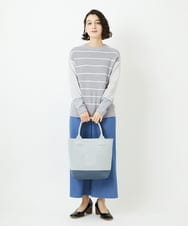 NHFCF63200 GIANNI LO GIUDICE(小さいサイズ)(メゾン ドゥ サンク) パネルボーダーニット ライトグレー