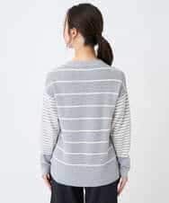 NHFCF63200 GIANNI LO GIUDICE(小さいサイズ)(メゾン ドゥ サンク) パネルボーダーニット ライトグレー