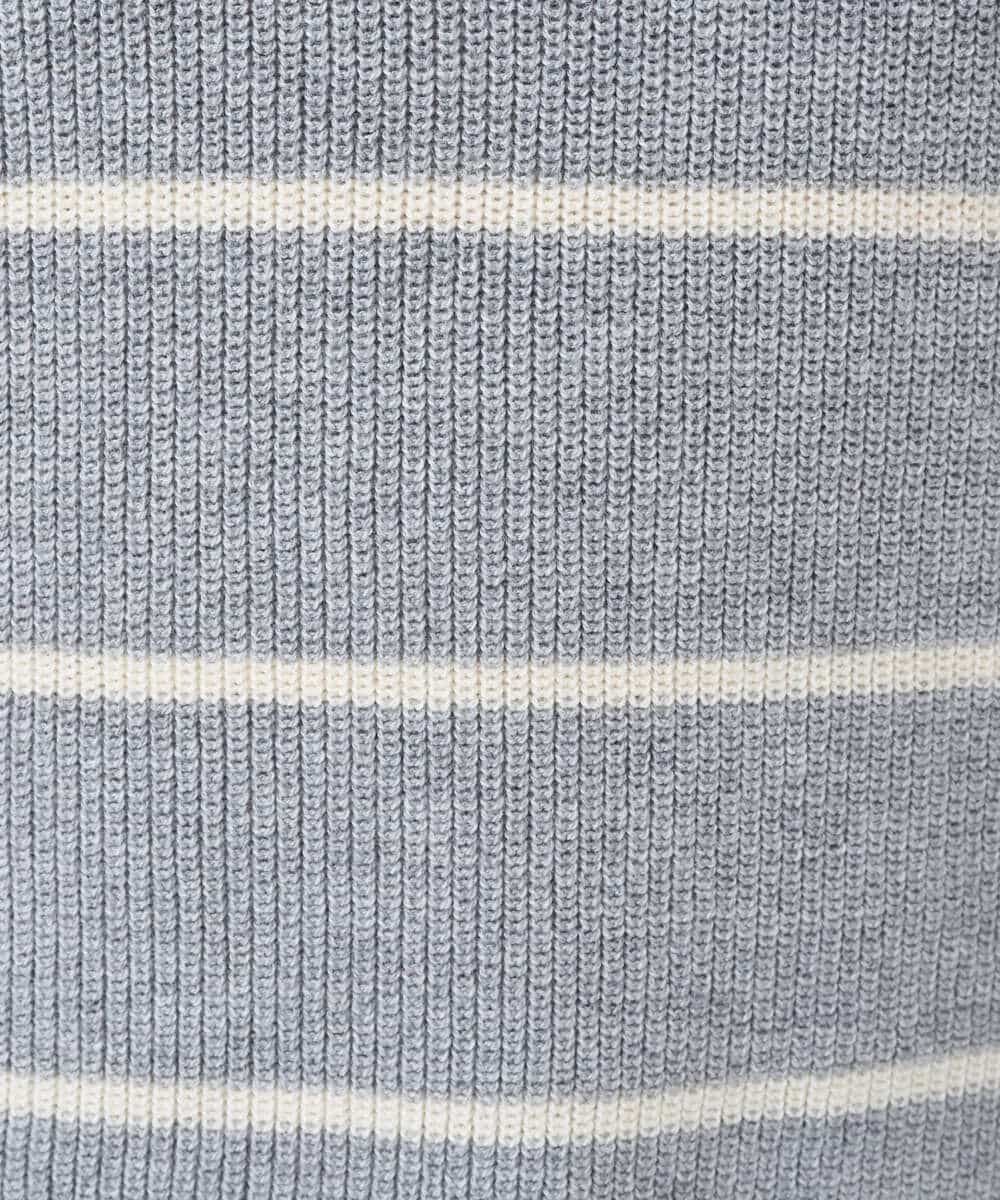 NHFCF63200 GIANNI LO GIUDICE(小さいサイズ)(メゾン ドゥ サンク) パネルボーダーニット ライトグレー