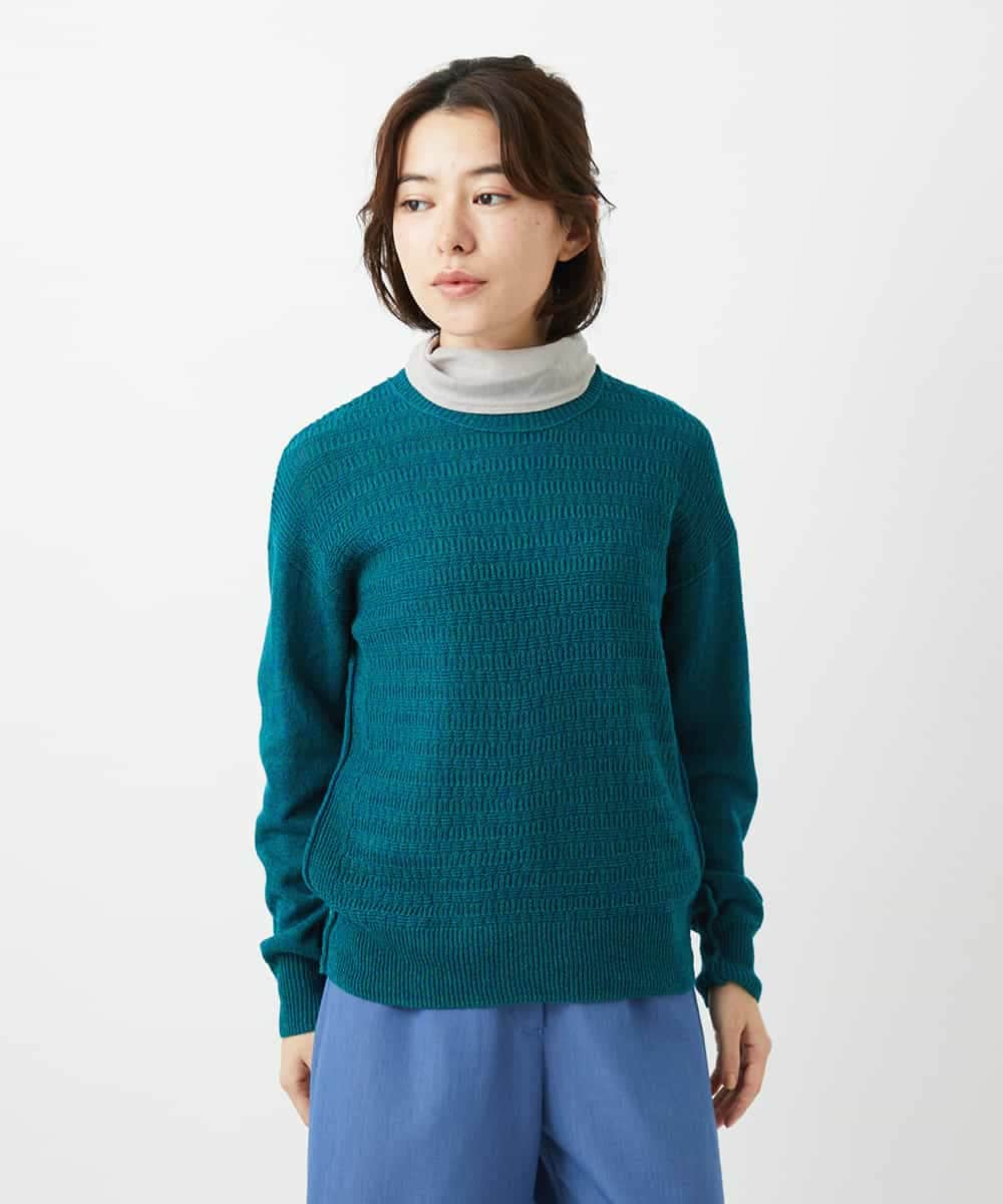 NHFED11260 GIANNI LO GIUDICE(小さいサイズ)(メゾン ドゥ サンク) コットン杢ニット ライトグリーン