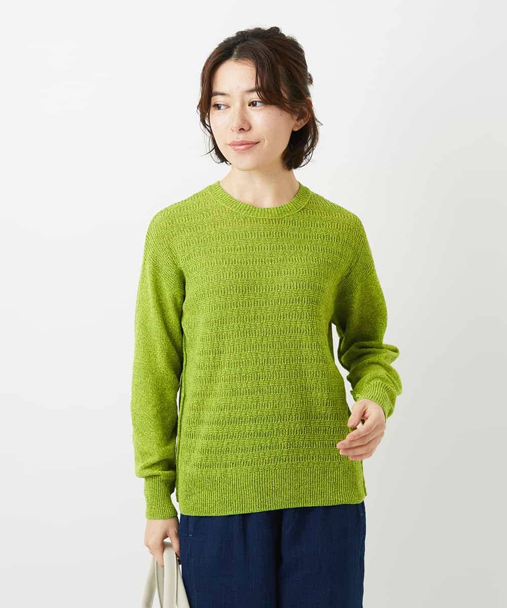 NHFED11260 GIANNI LO GIUDICE(小さいサイズ)(メゾン ドゥ サンク) コットン杢ニット ライトグリーン