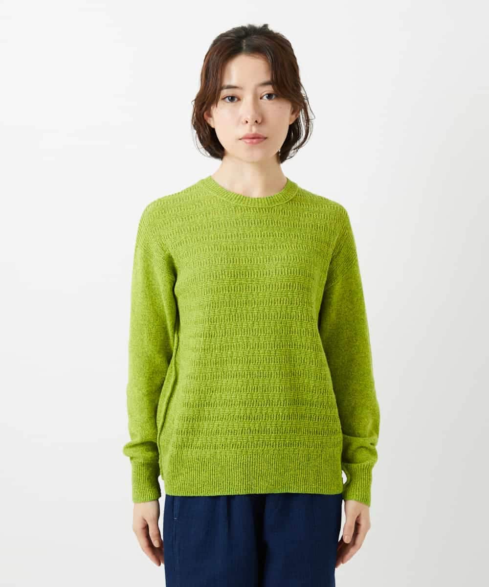 NHFED11260 GIANNI LO GIUDICE(小さいサイズ)(メゾン ドゥ サンク) コットン杢ニット ライトグリーン