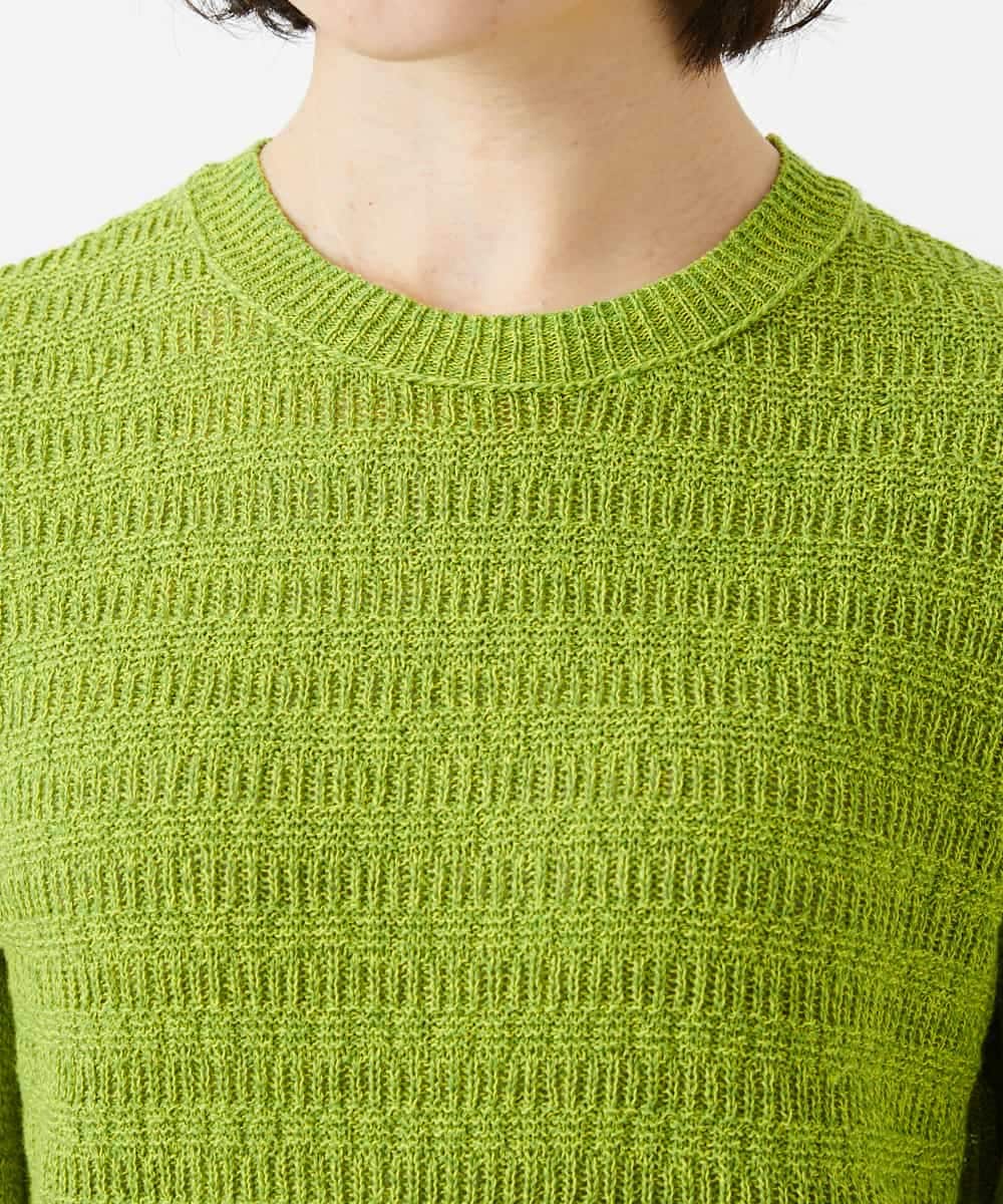 NHFED11260 GIANNI LO GIUDICE(小さいサイズ)(メゾン ドゥ サンク) コットン杢ニット ライトグリーン