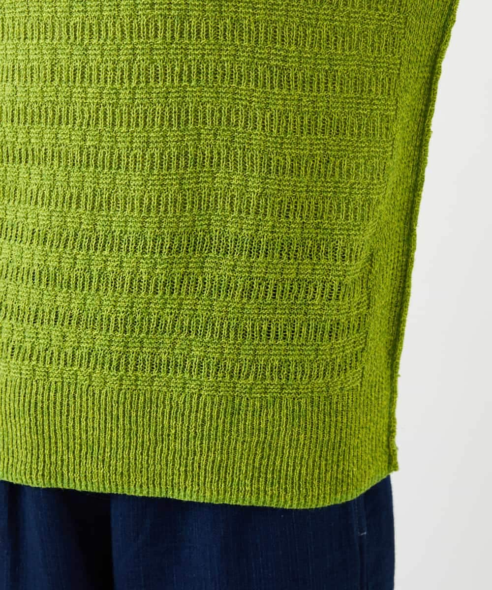 NHFED11260 GIANNI LO GIUDICE(小さいサイズ)(メゾン ドゥ サンク) コットン杢ニット ライトグリーン