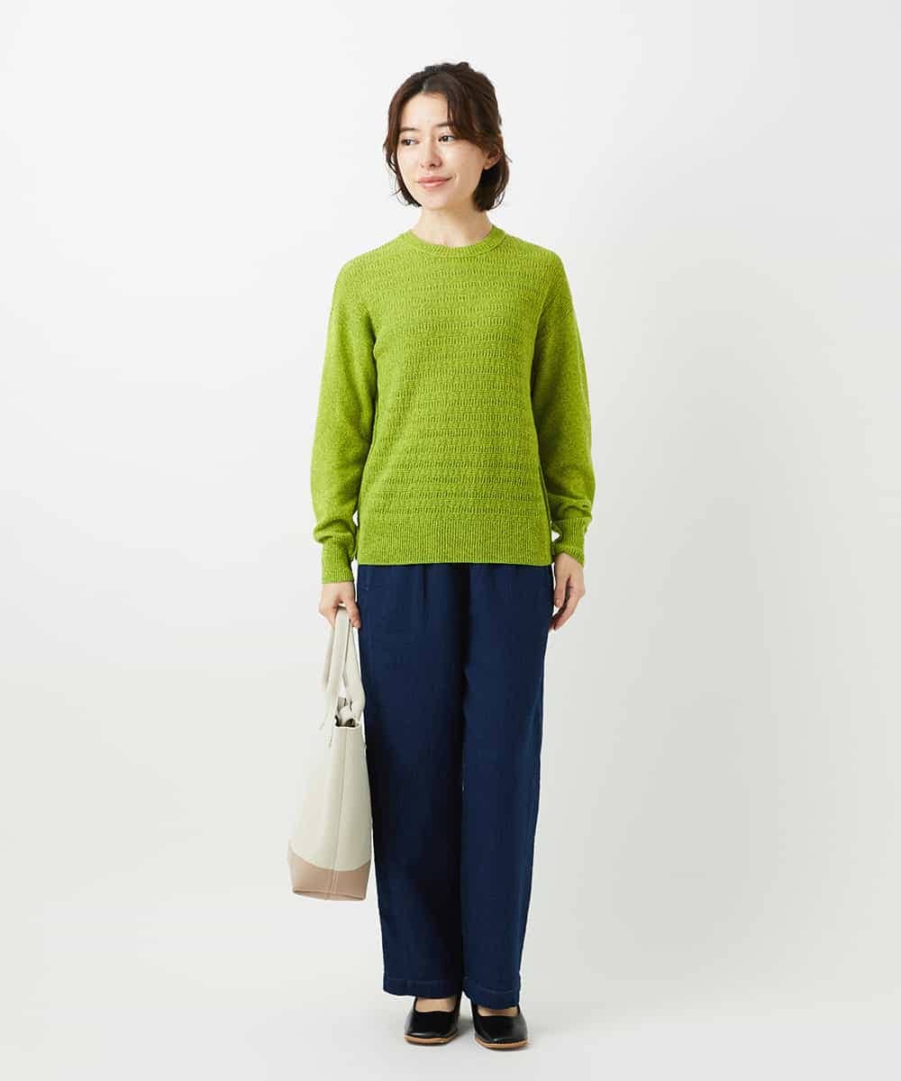 NHFED11260 GIANNI LO GIUDICE(小さいサイズ)(メゾン ドゥ サンク) コットン杢ニット ライトグリーン