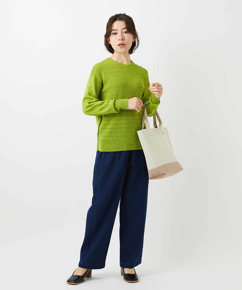 NHFED11260 GIANNI LO GIUDICE(小さいサイズ)(メゾン ドゥ サンク) コットン杢ニット ライトグリーン