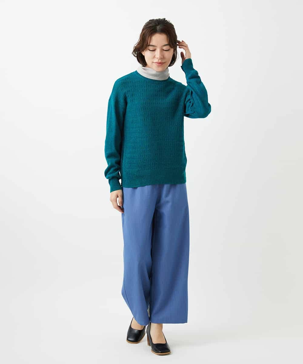 NHFED11260 GIANNI LO GIUDICE(小さいサイズ)(メゾン ドゥ サンク) コットン杢ニット ライトグリーン