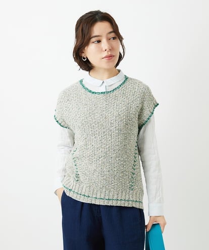 NHFED12270 GIANNI LO GIUDICE(小さいサイズ) コットンリネンニットベスト