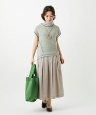 NHFED12270 GIANNI LO GIUDICE(小さいサイズ)(メゾン ドゥ サンク) コットンリネンニットベスト ブルー