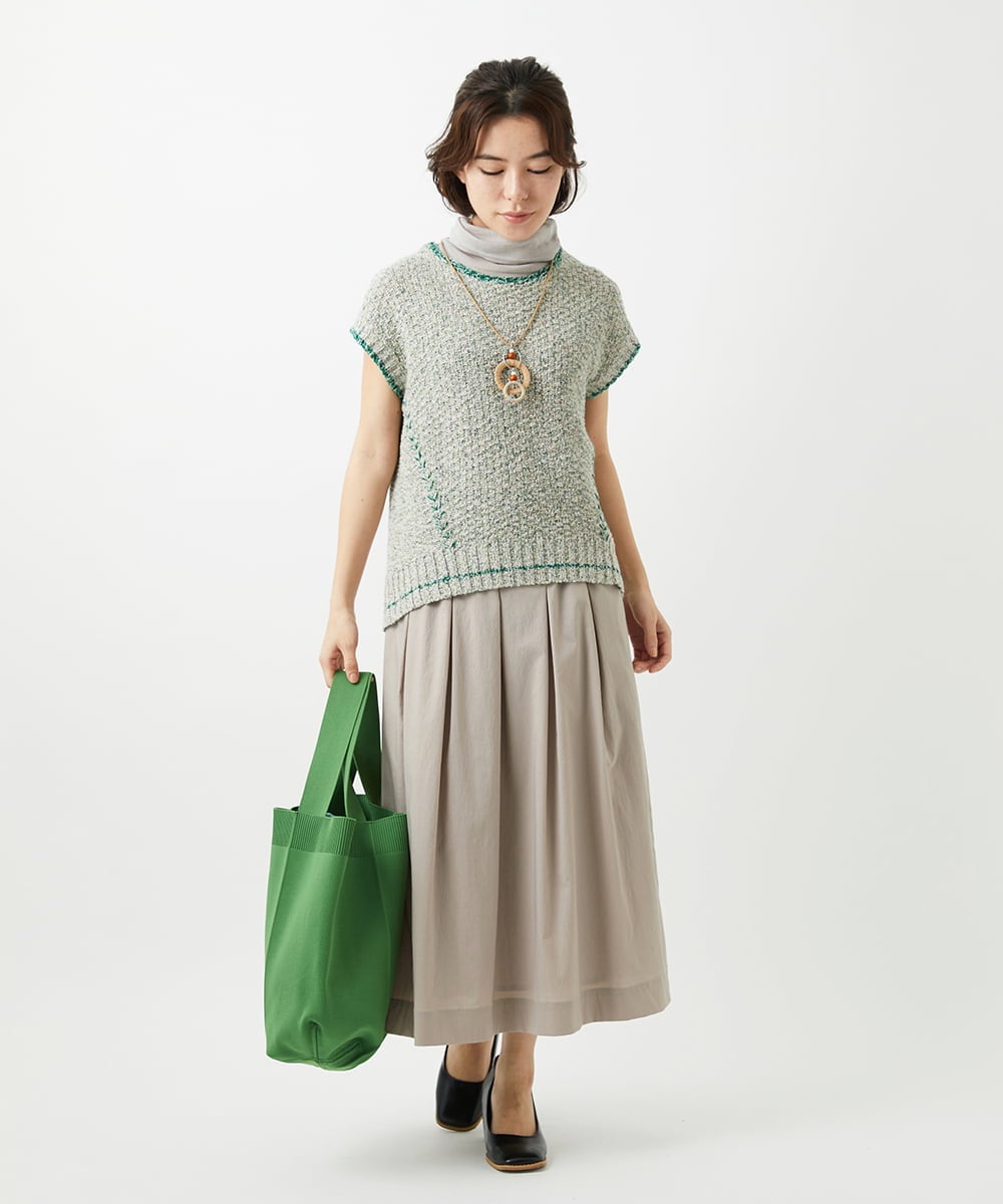 NHFED12270 GIANNI LO GIUDICE(小さいサイズ)(メゾン ドゥ サンク) コットンリネンニットベスト ブルー