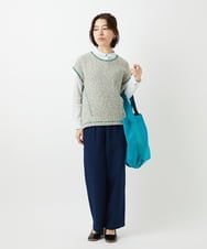 NHFED12270 GIANNI LO GIUDICE(小さいサイズ)(メゾン ドゥ サンク) コットンリネンニットベスト ブルー