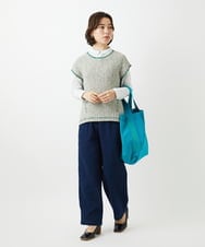 NHFED12270 GIANNI LO GIUDICE(小さいサイズ)(メゾン ドゥ サンク) コットンリネンニットベスト ブルー