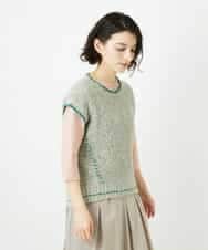 NHFED12270 GIANNI LO GIUDICE(小さいサイズ)(メゾン ドゥ サンク) コットンリネンニットベスト ブルー