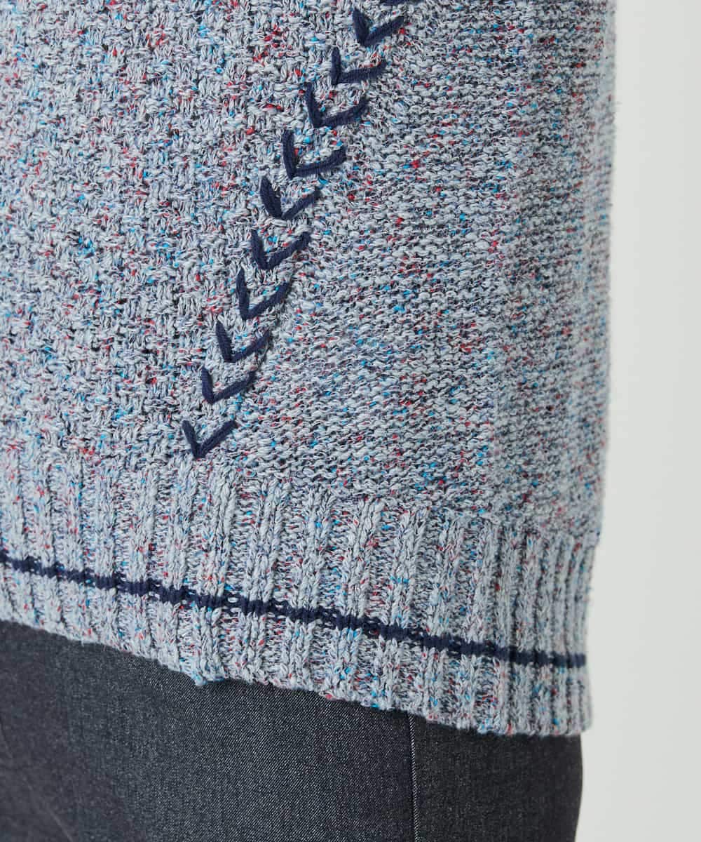 NHFED12270 GIANNI LO GIUDICE(小さいサイズ)(メゾン ドゥ サンク) コットンリネンニットベスト ブルー