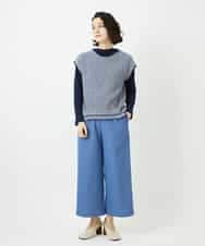 NHFED12270 GIANNI LO GIUDICE(小さいサイズ)(メゾン ドゥ サンク) コットンリネンニットベスト ブルー