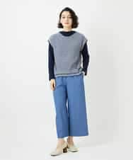 NHFED12270 GIANNI LO GIUDICE(小さいサイズ)(メゾン ドゥ サンク) コットンリネンニットベスト ブルー