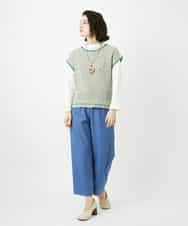 NHFED12270 GIANNI LO GIUDICE(小さいサイズ)(メゾン ドゥ サンク) コットンリネンニットベスト ブルー