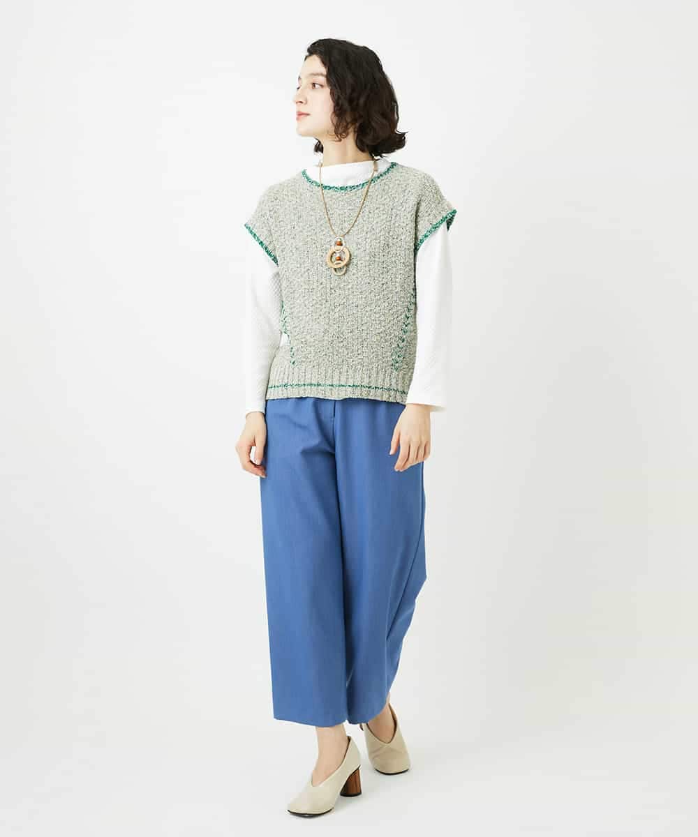 NHFED12270 GIANNI LO GIUDICE(小さいサイズ)(メゾン ドゥ サンク) コットンリネンニットベスト ブルー