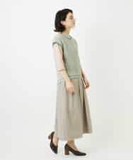 NHFED12270 GIANNI LO GIUDICE(小さいサイズ)(メゾン ドゥ サンク) コットンリネンニットベスト ブルー