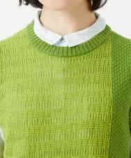 NHFEF13250 GIANNI LO GIUDICE(小さいサイズ)(メゾン ドゥ サンク) コットン杢ニットベスト ライトグリーン