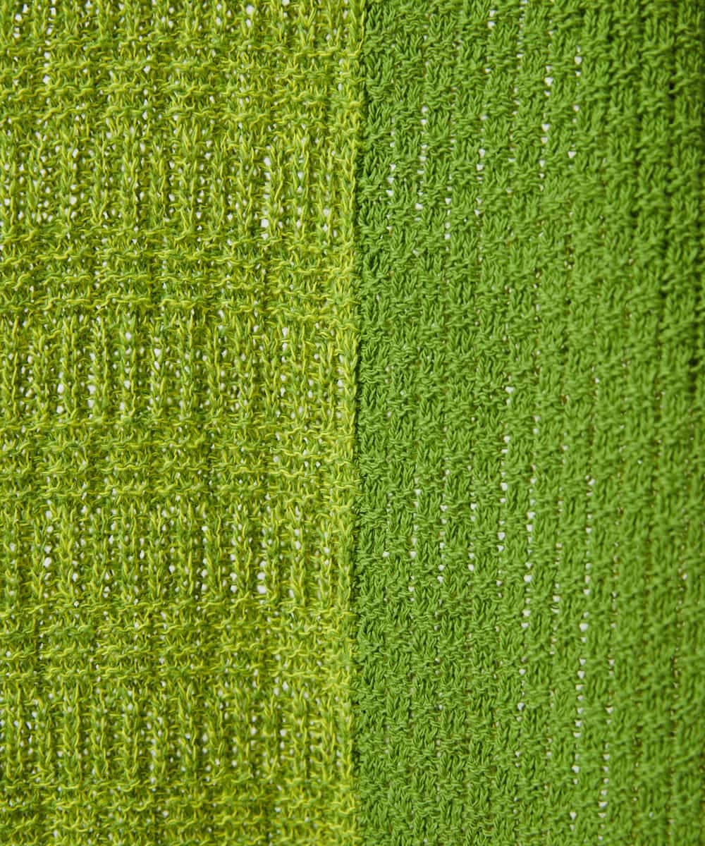 NHFEF13250 GIANNI LO GIUDICE(小さいサイズ)(メゾン ドゥ サンク) コットン杢ニットベスト ライトグリーン