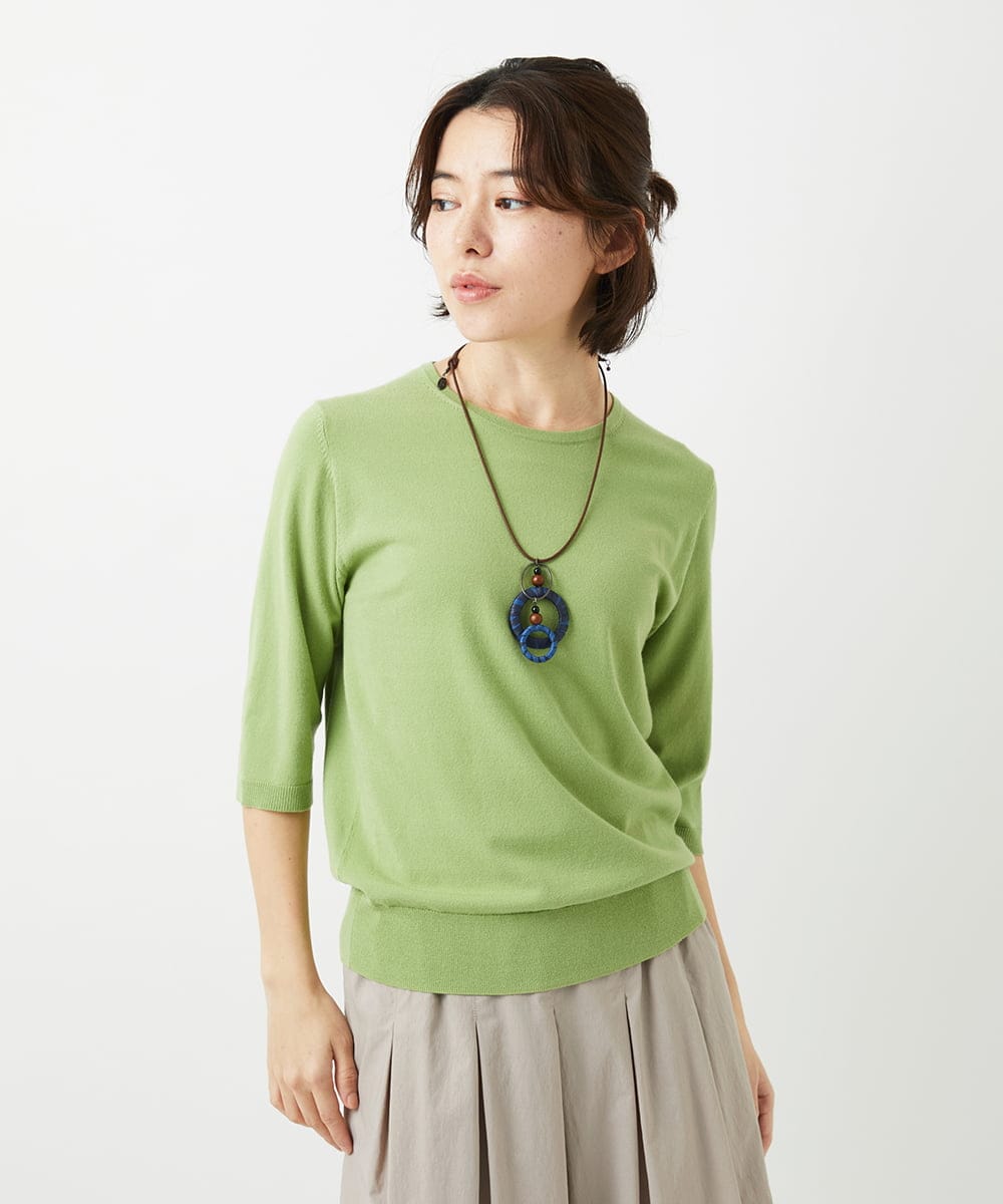 NHFEF80150 GIANNI LO GIUDICE(小さいサイズ)(メゾン ドゥ サンク) [アンサンブル対応]クルーネックニットプルオーバー ピンク