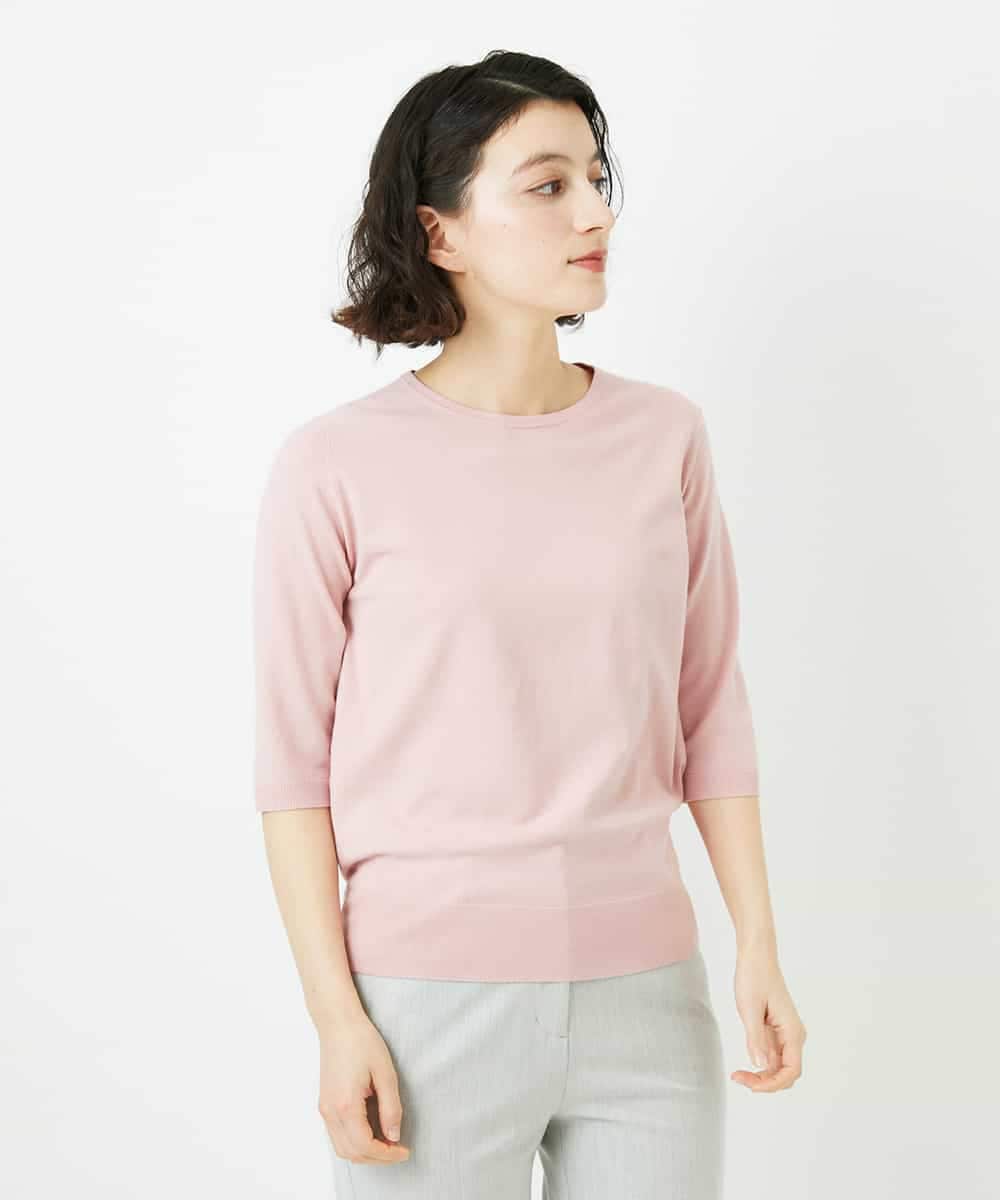 NHFEF80150 GIANNI LO GIUDICE(小さいサイズ)(メゾン ドゥ サンク) [アンサンブル対応]クルーネックニットプルオーバー ピンク