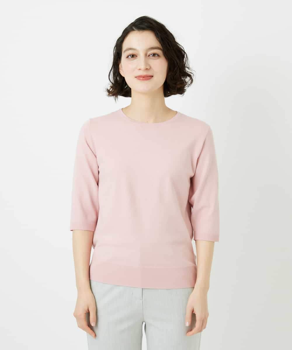 NHFEF80150 GIANNI LO GIUDICE(小さいサイズ)(メゾン ドゥ サンク) [アンサンブル対応]クルーネックニットプルオーバー ピンク