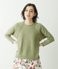 NHFET10210 GIANNI LO GIUDICE(小さいサイズ)(メゾン ドゥ サンク) [洗える]綿ギマニットプルオーバー イエローグリーン