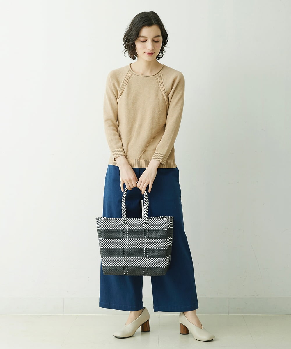 NHFET10210 GIANNI LO GIUDICE(小さいサイズ)(メゾン ドゥ サンク) [洗える]綿ギマニットプルオーバー イエローグリーン
