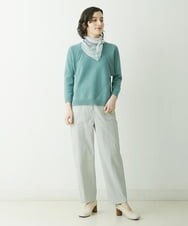 NHFET10210 GIANNI LO GIUDICE(小さいサイズ)(メゾン ドゥ サンク) [洗える]綿ギマニットプルオーバー イエローグリーン