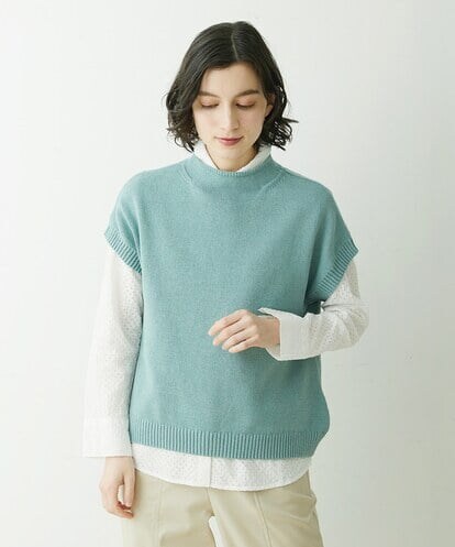 NHFET11240 GIANNI LO GIUDICE(小さいサイズ) [洗える]綿ギマショートスリーブニット