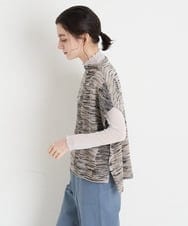 NHFET22330 GIANNI LO GIUDICE(小さいサイズ)(メゾン ドゥ サンク) [日本製]ミックスカラーニットベスト ピンク・ネイビー系ミックス