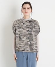 NHFET22330 GIANNI LO GIUDICE(小さいサイズ)(メゾン ドゥ サンク) [日本製]ミックスカラーニットベスト ピンク・ネイビー系ミックス