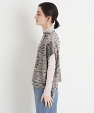 NHFET22330 GIANNI LO GIUDICE(小さいサイズ)(メゾン ドゥ サンク) [日本製]ミックスカラーニットベスト ピンク・ネイビー系ミックス