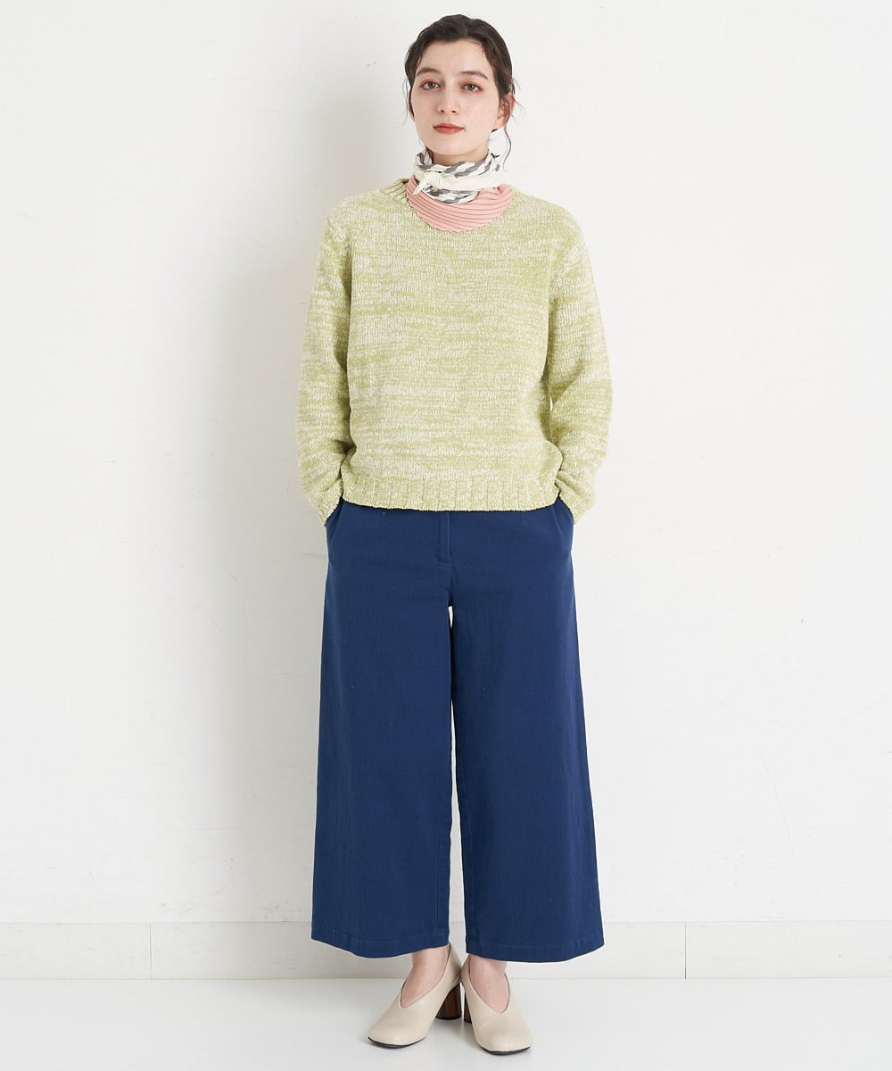 NHFEU32230 GIANNI LO GIUDICE(小さいサイズ)(メゾン ドゥ サンク) [日本製/洗える]綿ギマミックスカラーニット ピンク