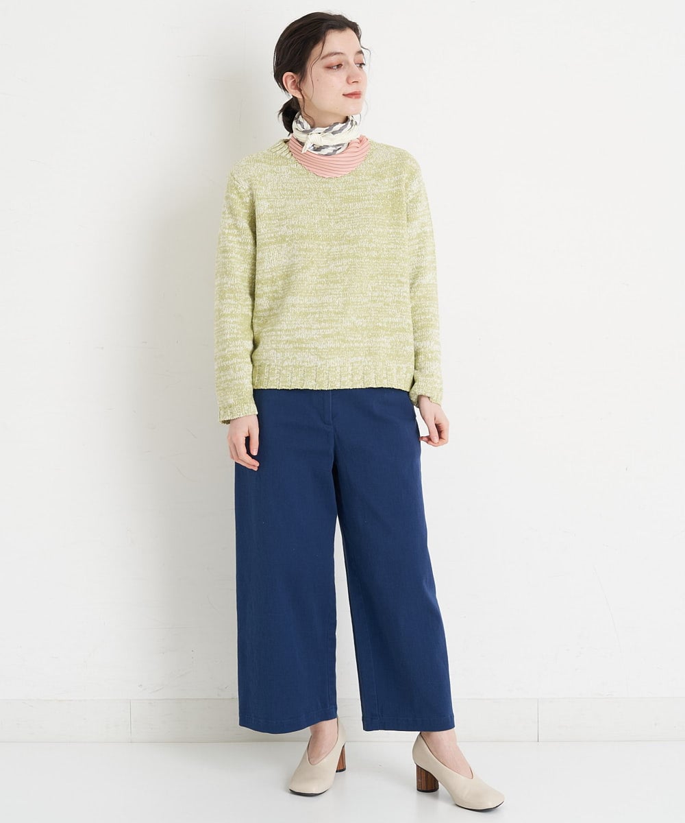 NHFEU32230 GIANNI LO GIUDICE(小さいサイズ)(メゾン ドゥ サンク) [日本製/洗える]綿ギマミックスカラーニット ピンク