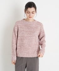 NHFEU32230 GIANNI LO GIUDICE(小さいサイズ)(メゾン ドゥ サンク) [日本製/洗える]綿ギマミックスカラーニット ピンク