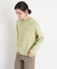 NHFEU32230 GIANNI LO GIUDICE(小さいサイズ)(メゾン ドゥ サンク) [日本製/洗える]綿ギマミックスカラーニット ピンク
