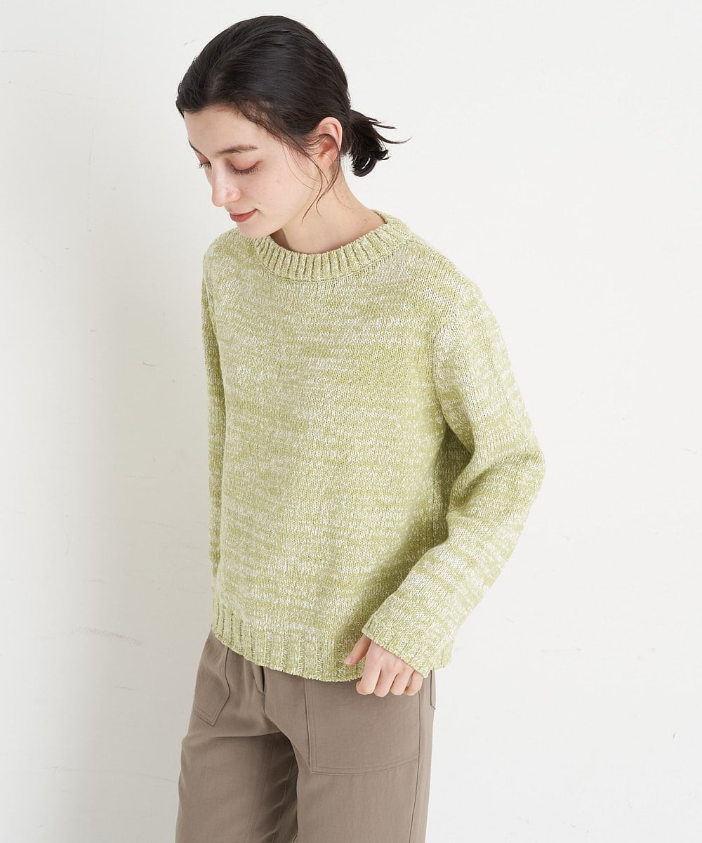 NHFEU32230 GIANNI LO GIUDICE(小さいサイズ)(メゾン ドゥ サンク) [日本製/洗える]綿ギマミックスカラーニット ピンク