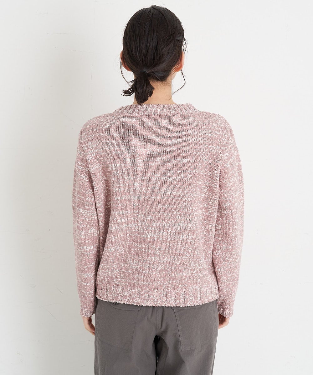NHFEU32230 GIANNI LO GIUDICE(小さいサイズ)(メゾン ドゥ サンク) [日本製/洗える]綿ギマミックスカラーニット ピンク