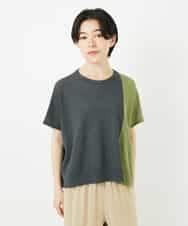 NHFGA40260 GIANNI LO GIUDICE(小さいサイズ)(メゾン ドゥ サンク) バイカラーニットプルオーバー カーキ系