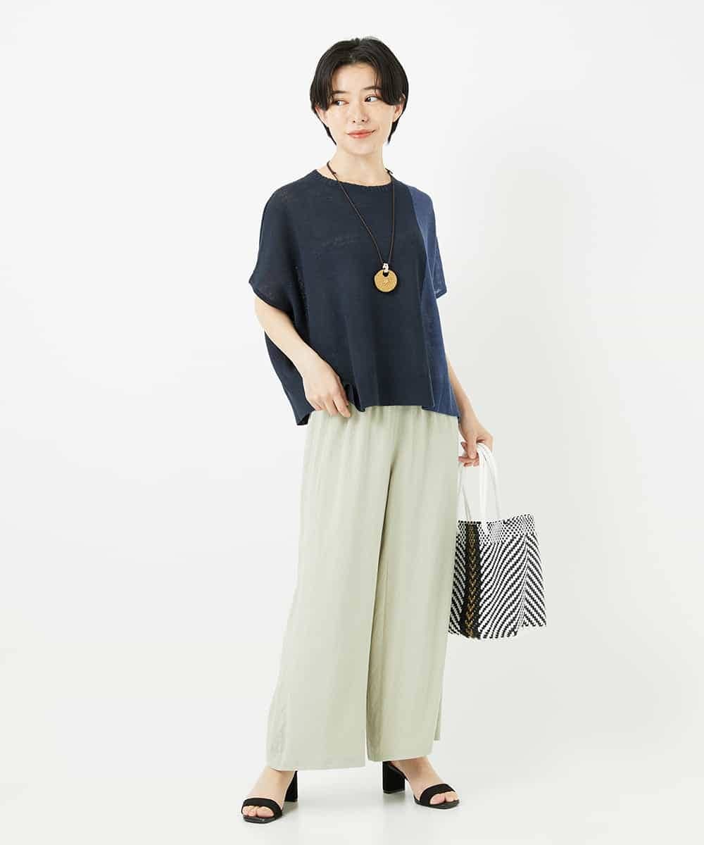 NHFGA40260 GIANNI LO GIUDICE(小さいサイズ)(メゾン ドゥ サンク) バイカラーニットプルオーバー ネイビー系