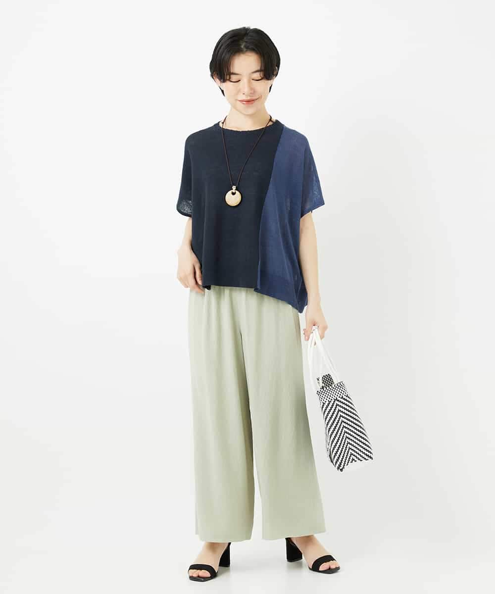 NHFGA40260 GIANNI LO GIUDICE(小さいサイズ)(メゾン ドゥ サンク) バイカラーニットプルオーバー ネイビー系