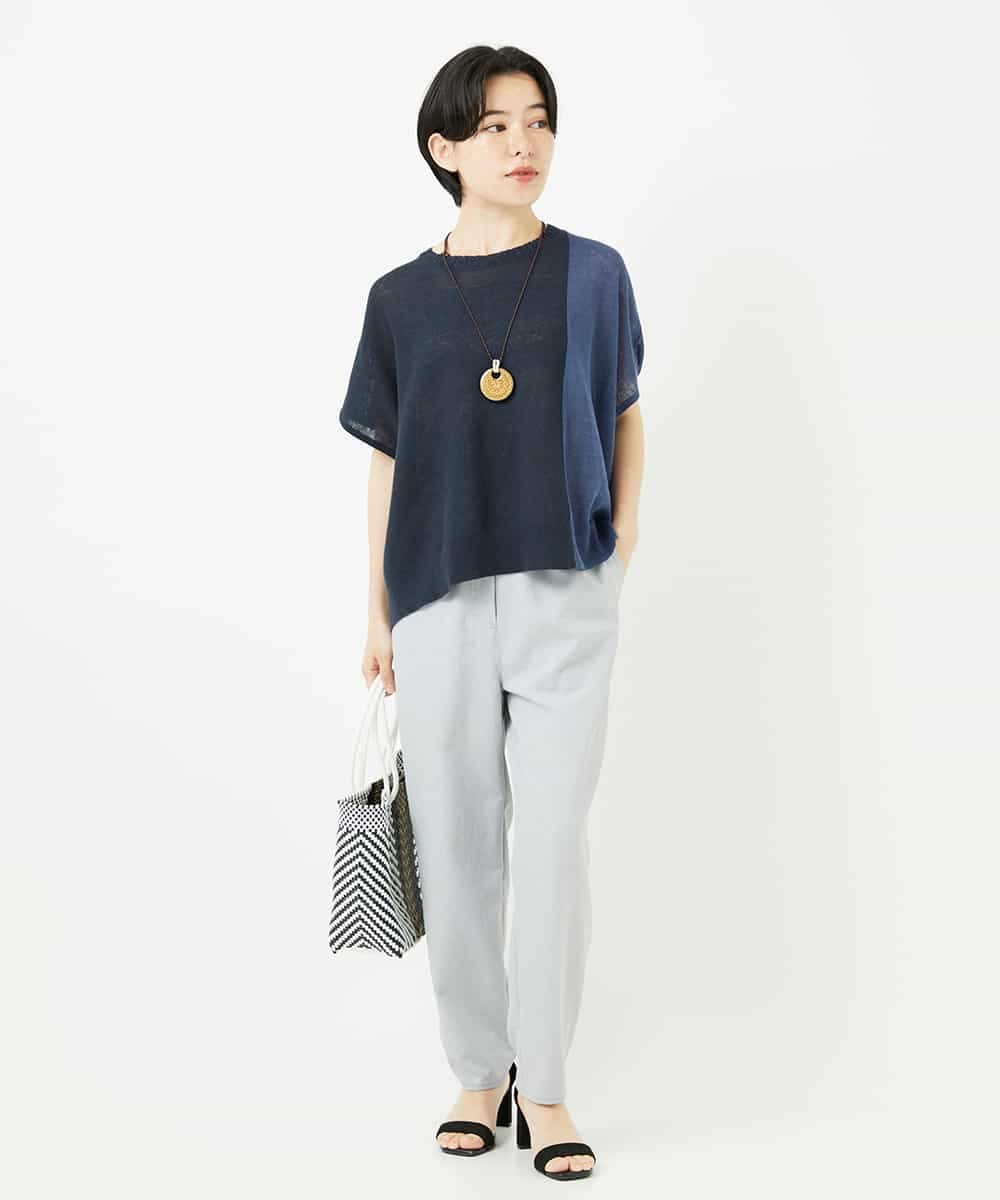 NHFGA40260 GIANNI LO GIUDICE(小さいサイズ)(メゾン ドゥ サンク) バイカラーニットプルオーバー ネイビー系