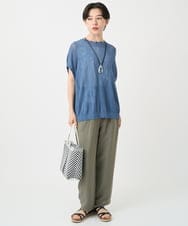 NHFGB01220 GIANNI LO GIUDICE(小さいサイズ)(メゾン ドゥ サンク) アイレットフラワーニットベスト ブルー