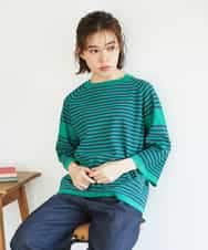 NHFGE40230 GIANNI LO GIUDICE(小さいサイズ)(メゾン ドゥ サンク) ペーパーヤーンボーダーニット ネイビー