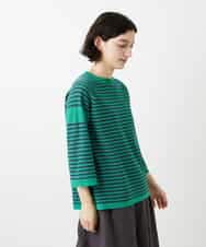 NHFGE40230 GIANNI LO GIUDICE(小さいサイズ)(メゾン ドゥ サンク) ペーパーヤーンボーダーニット ネイビー