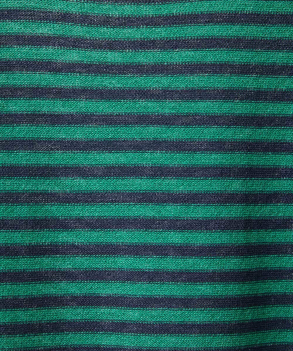 NHFGE40230 GIANNI LO GIUDICE(小さいサイズ)(メゾン ドゥ サンク) ペーパーヤーンボーダーニット ネイビー